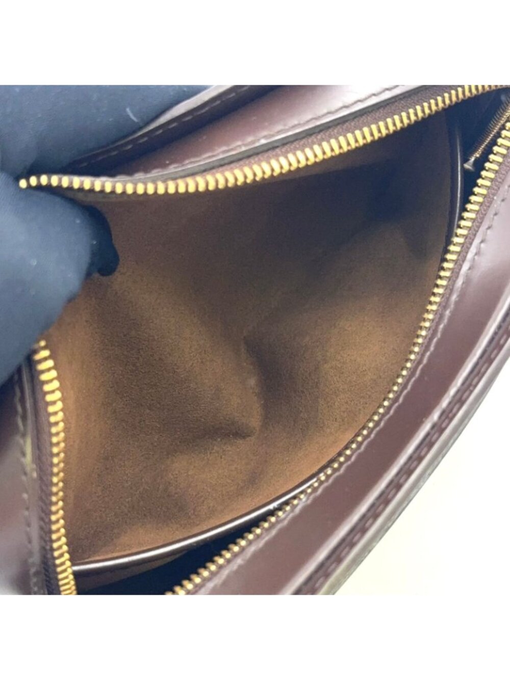 Louis Vuitton Damier Saint Ebene Second Leather Brown Clutch Gold - Picture 7 of 15